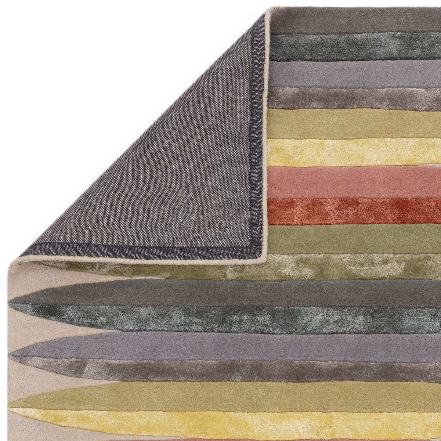 Matrix Pod Carved Stripe Wool Rug in 84 Pastel Multi