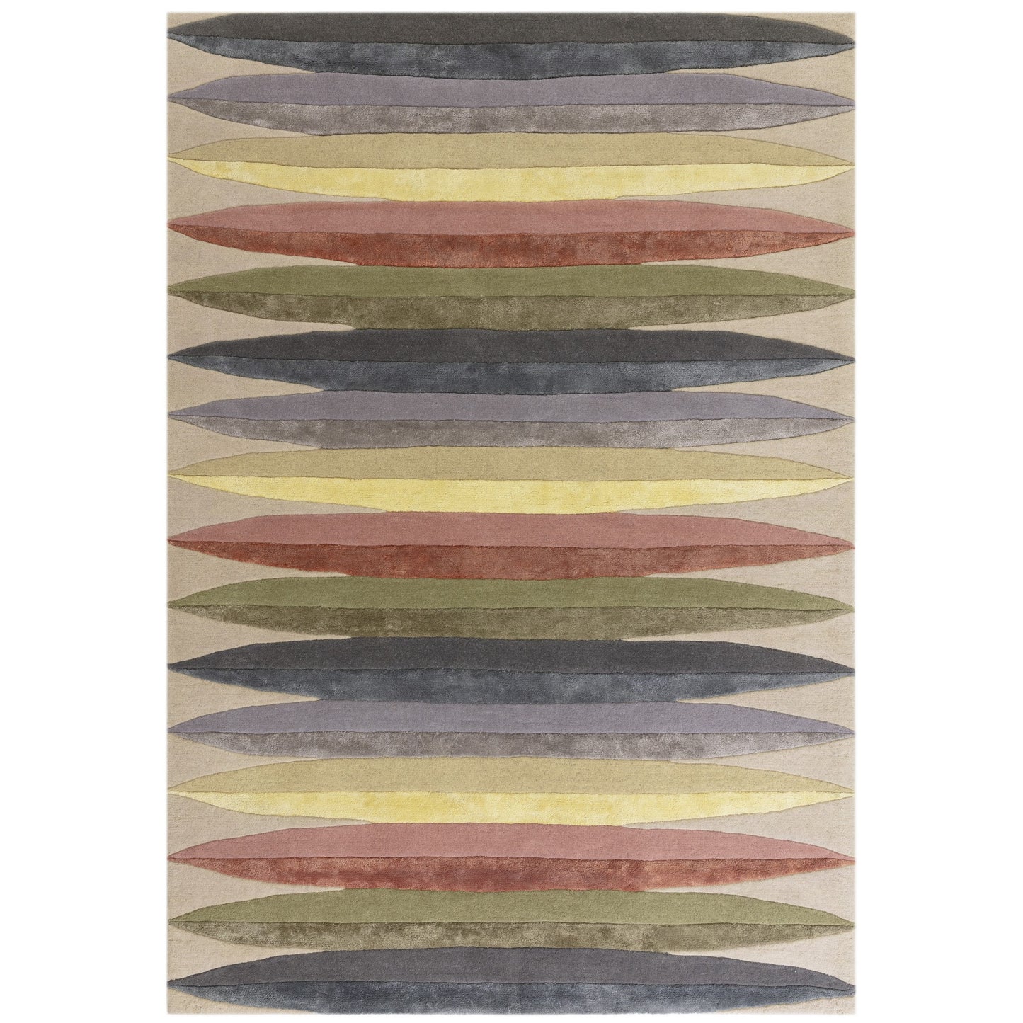 Matrix Pod Carved Stripe Wool Rug in 84 Pastel Multi