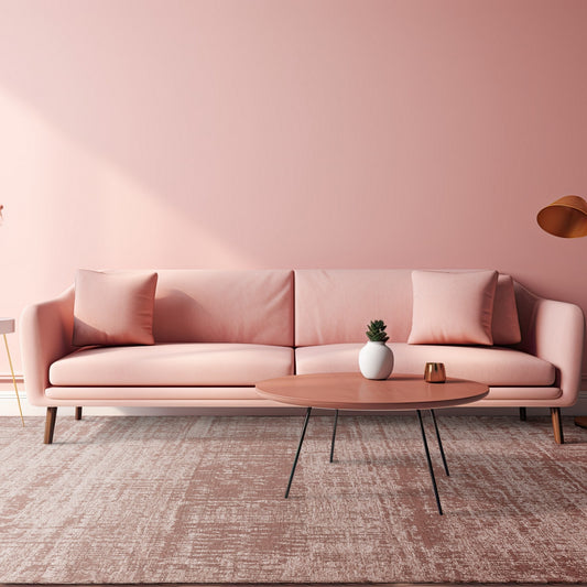 Beau Abstract Textured Flatweave Rug in Blush Pink