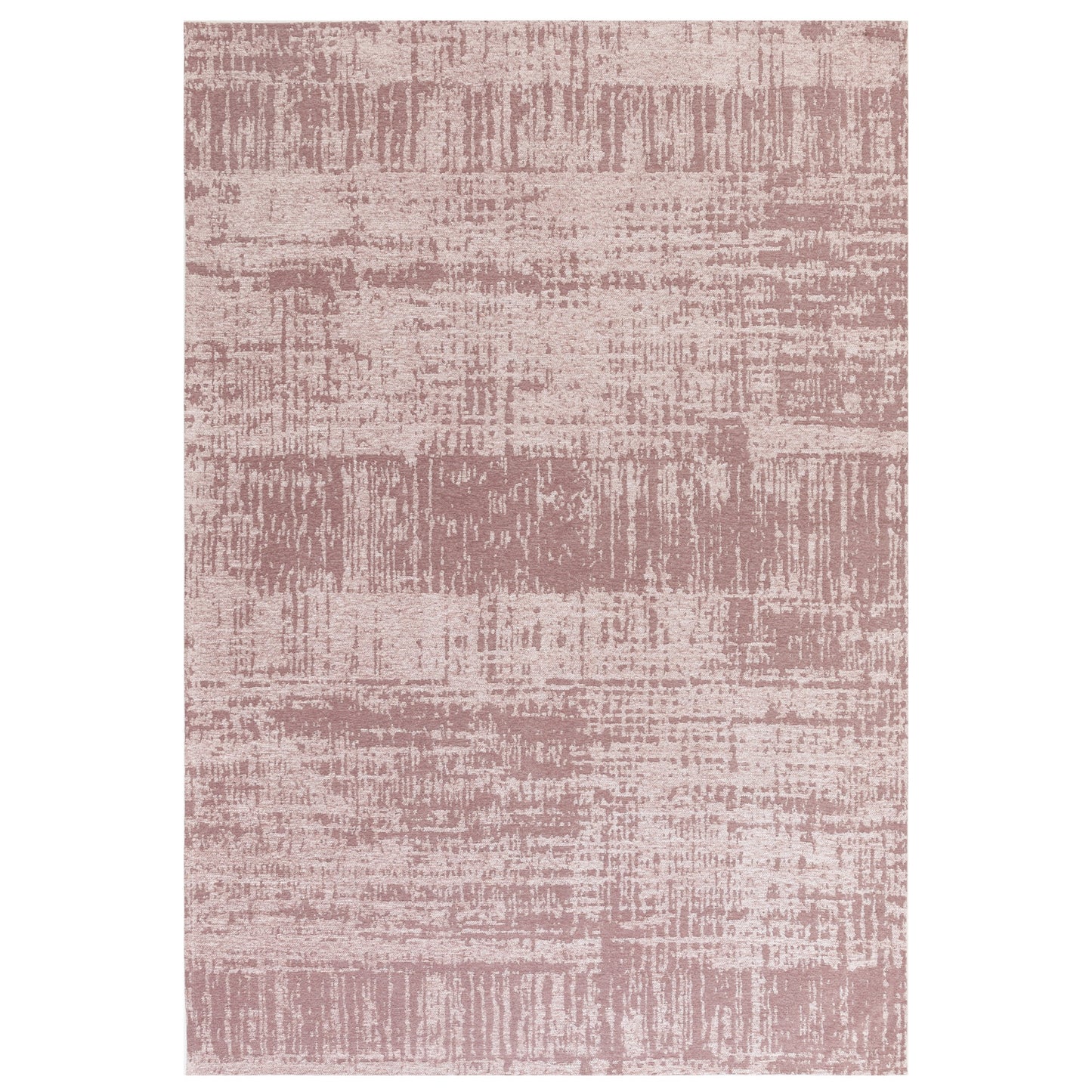Beau Abstract Textured Flatweave Rug in Blush Pink