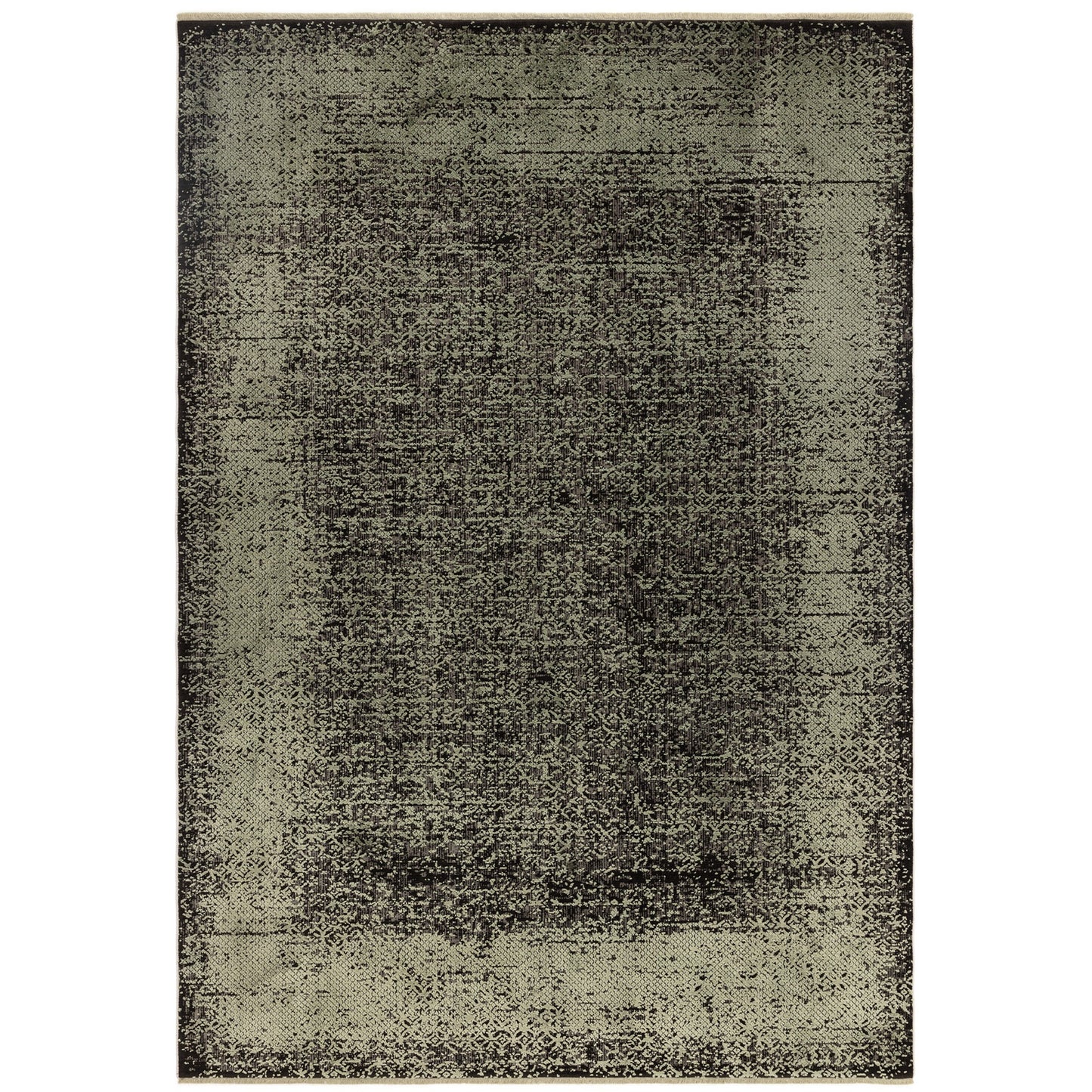 Elodie Contemporary Bordered Rug in Sage Green