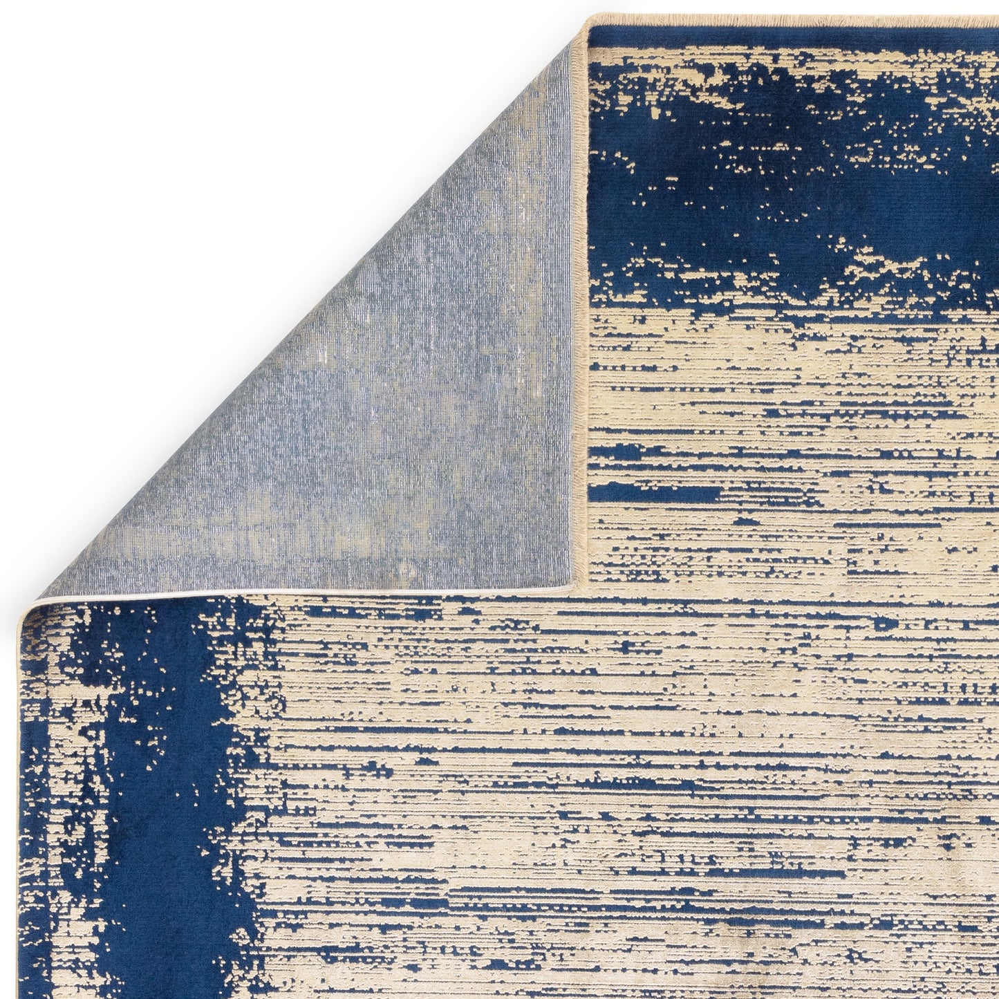 Elodie Contemporary Bordered Rug in Twilight Blue
