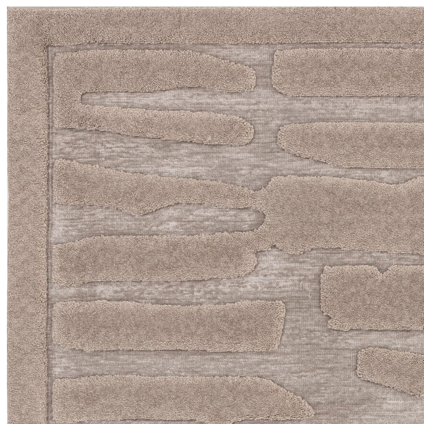 Valley Path Geometric 3D Rug in Natural Beige