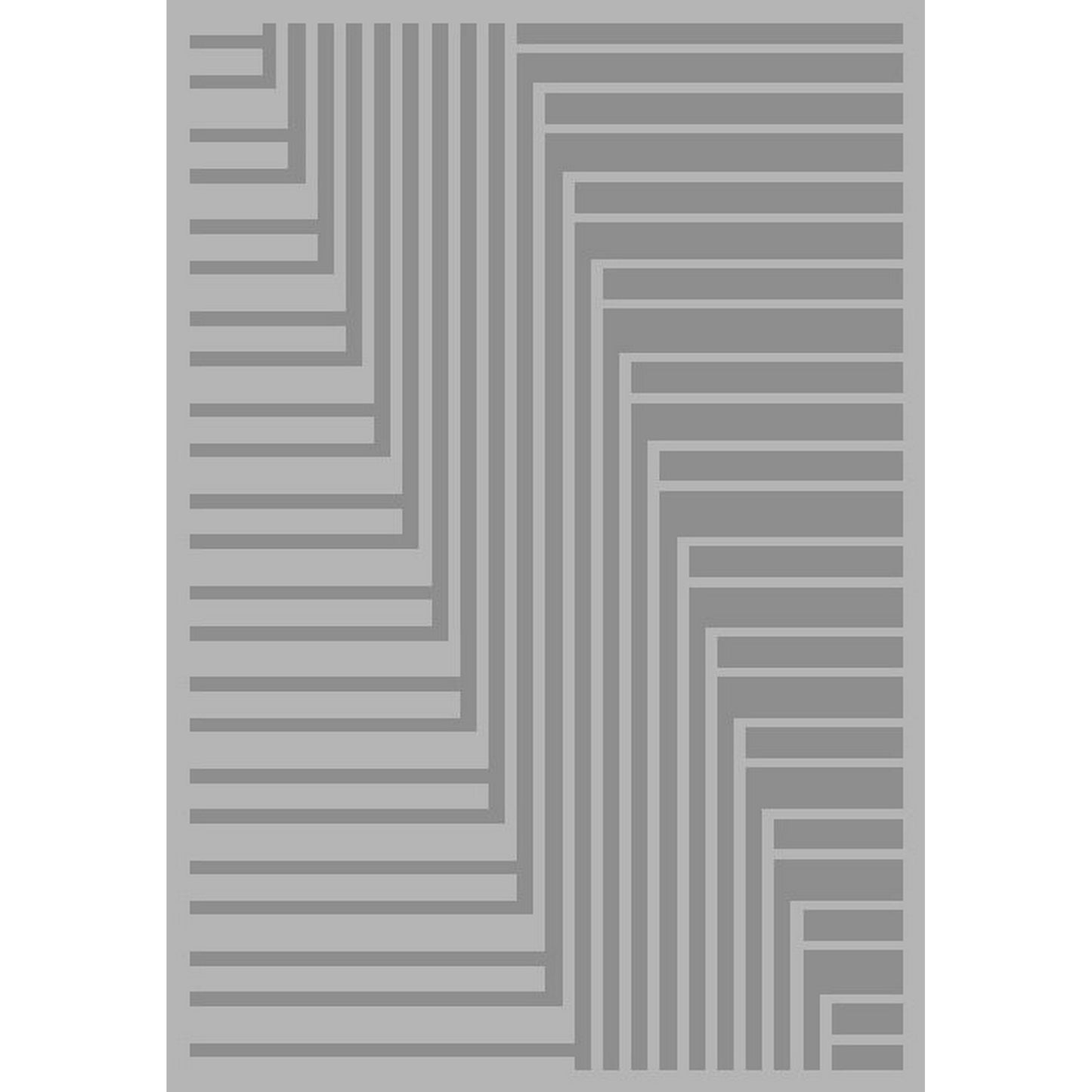 Valley Connection Geometric 3D Rug in Charcoal Grey