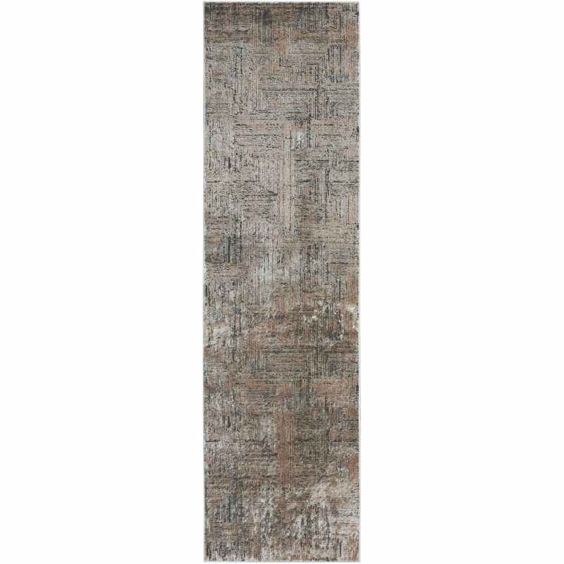 Calvin Klein IRR01 CK024 Irradiant Linear Runner Rug in Black Ivory