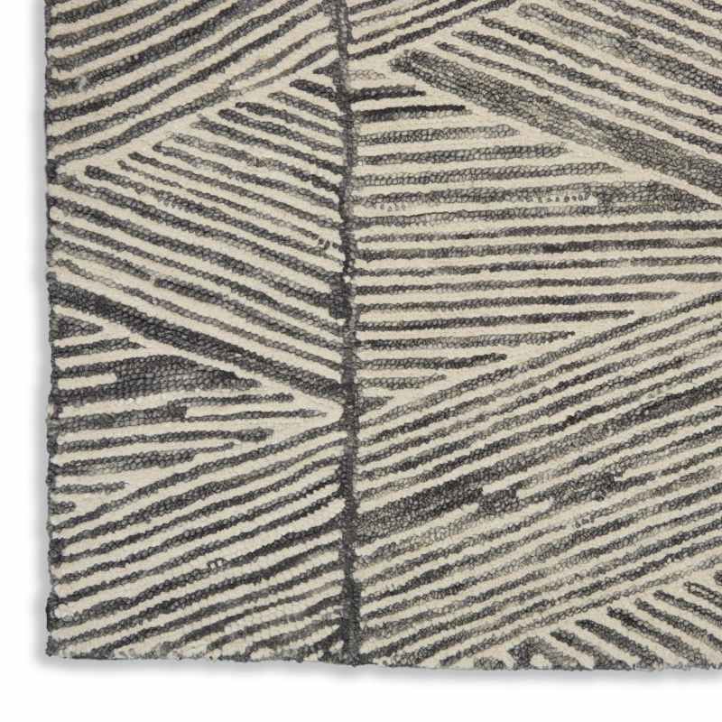 Colorado CLR01 Linear Wool Runner Rug by Nourison in Grey White