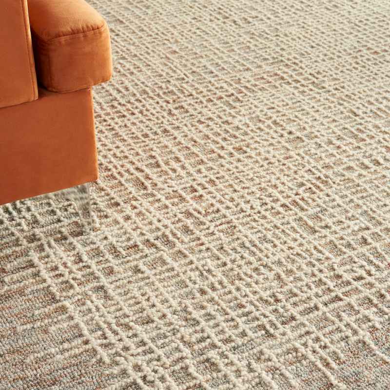 Colorado CLR03 Linear Wool Rugs by Nourison in Beige Multi