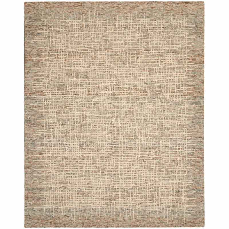 Colorado CLR03 Linear Wool Rugs by Nourison in Beige Multi