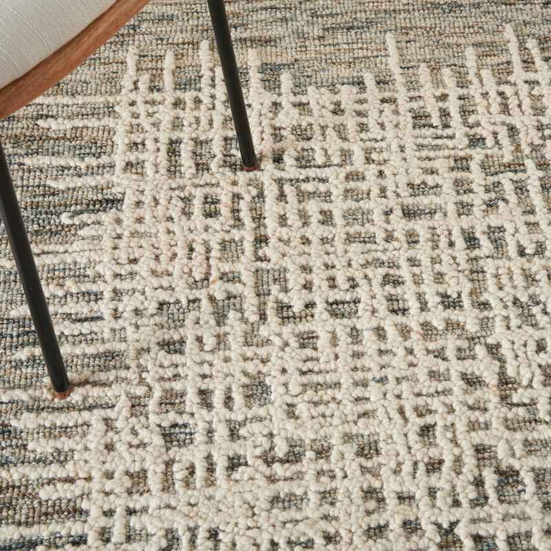 Colorado CLR03 Linear Wool Rugs by Nourison in Ivory Multi
