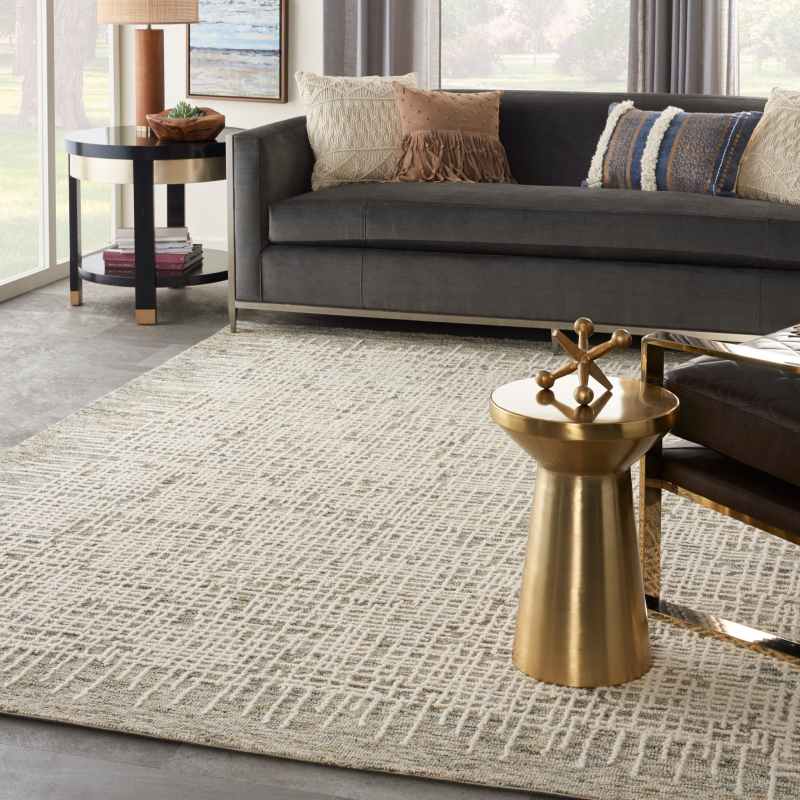 Colorado CLR03 Linear Wool Rugs by Nourison in Ivory Multi