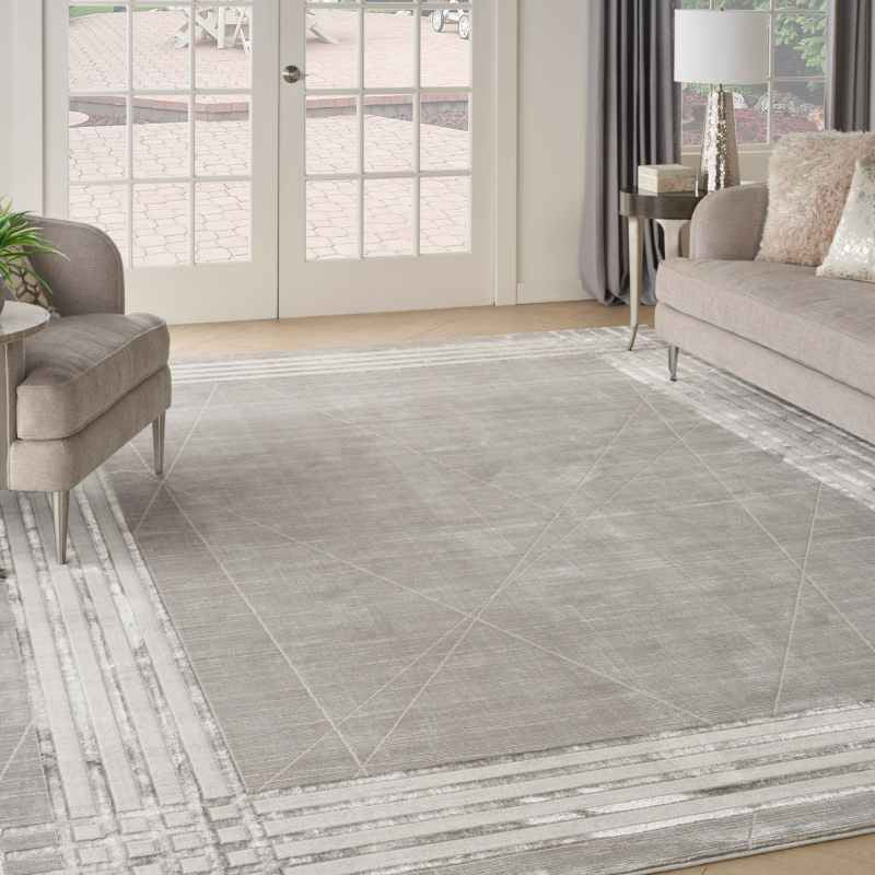 Desire DSR01 Geometric Rugs by Nourison in Grey Silver