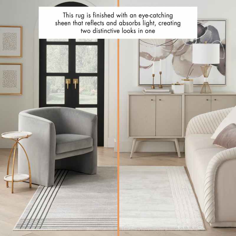 Desire DSR01 Geometric Rugs by Nourison in Grey Silver