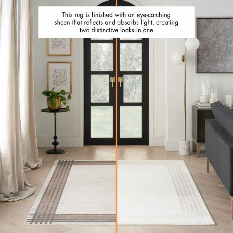 Desire DSR01 Geometric Rugs by Nourison in Ivory Silver Grey