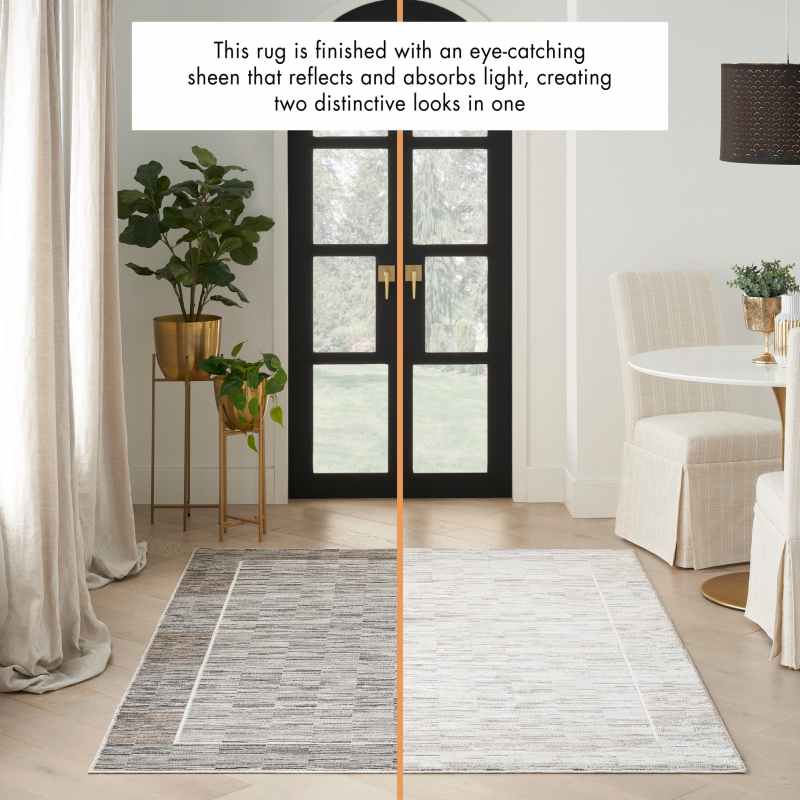 Desire DSR02 Border Rugs by Nourison in Charcoal Grey