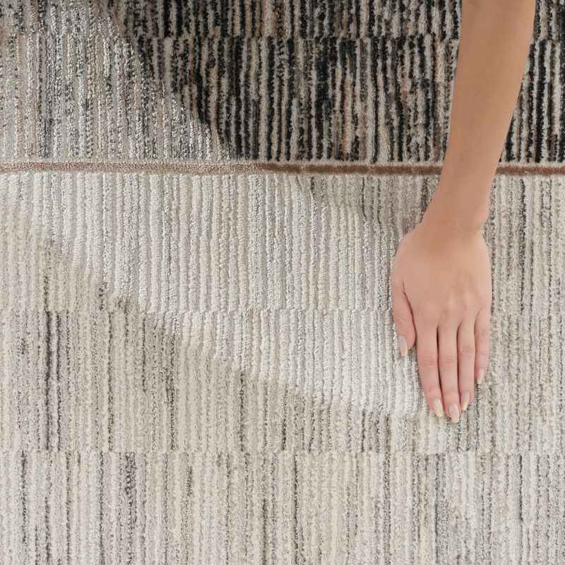 Desire DSR02 Border Rugs by Nourison in Grey Black