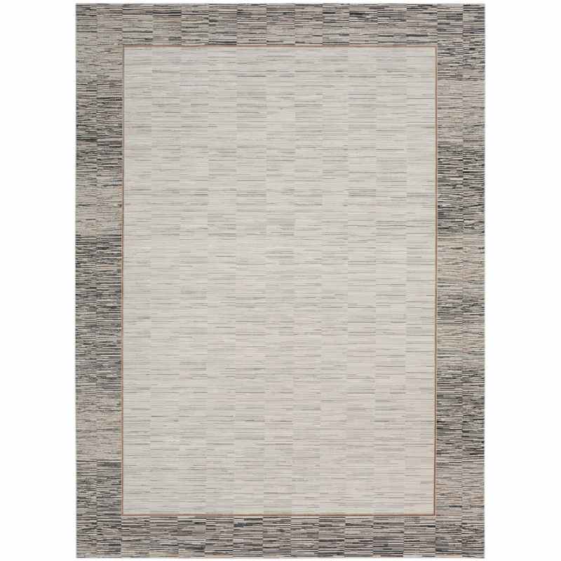 Desire DSR02 Border Rugs by Nourison in Grey Black