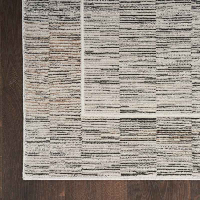 Desire DSR02 Border Runner Rug by Nourison in Charcoal Grey