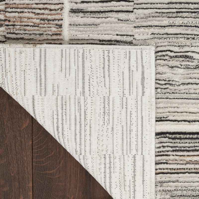 Desire DSR02 Border Runner Rug by Nourison in Charcoal Grey