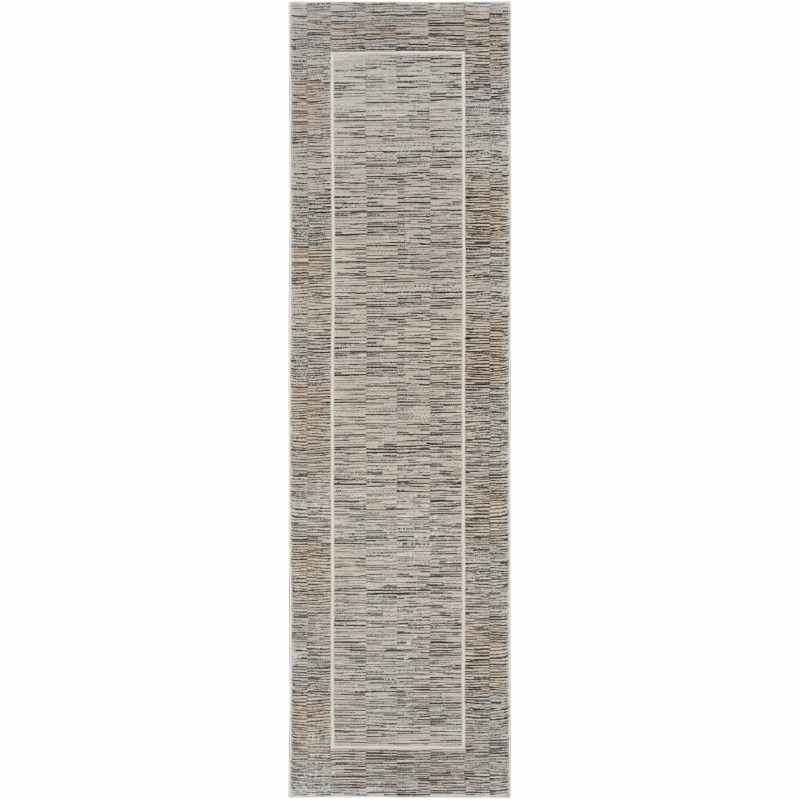 Desire DSR02 Border Runner Rug by Nourison in Charcoal Grey