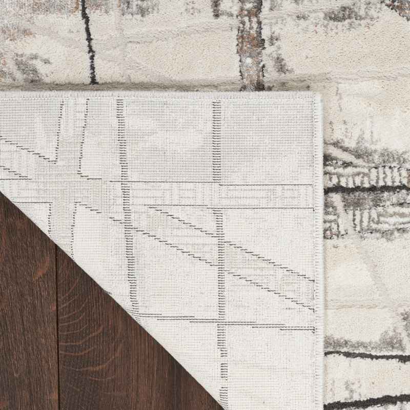 Desire DSR03 Abstract Runner Rug by Nourison in Grey Silver