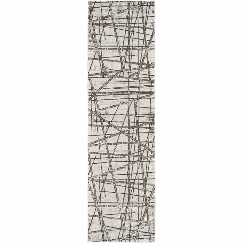 Desire DSR03 Abstract Runner Rug by Nourison in Grey Silver