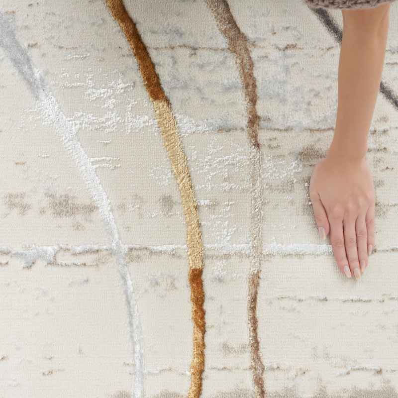 Glitz GLZ01 Abstract Rugs by Nourison in Ivory Multi