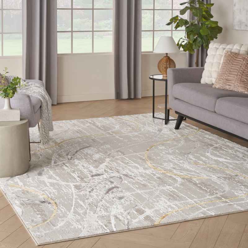 Glitz GLZ01 Abstract Rugs by Nourison in Ivory Multi