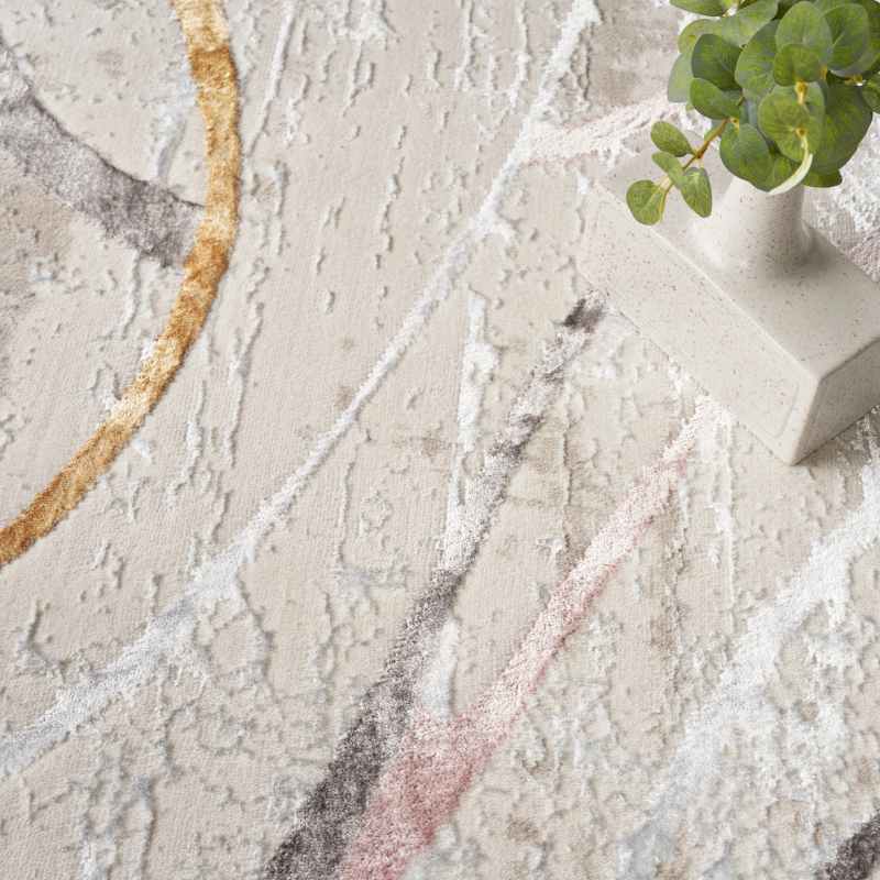 Glitz GLZ01 Abstract Rugs by Nourison in Ivory Multi