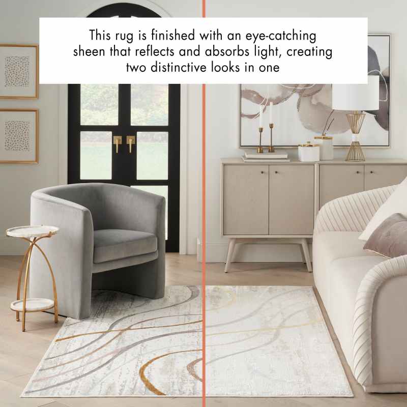 Glitz GLZ01 Abstract Rugs by Nourison in Ivory Multi