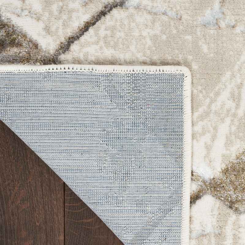 Glitz GLZ02 Geometric Runner Rugs by Nourison in Ivory Grey