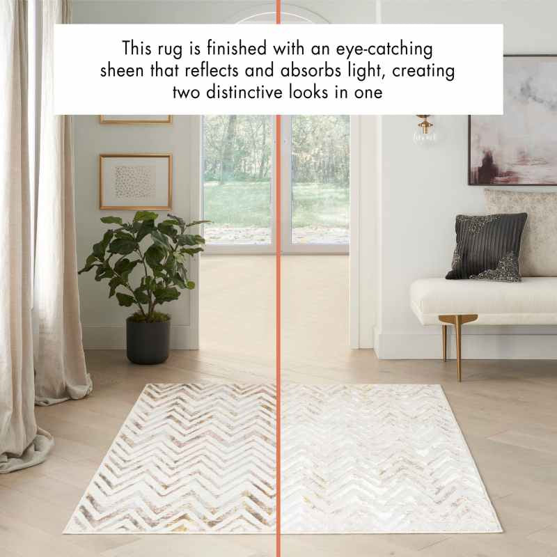 Glitz GLZ05 Chevron Shimmering Rugs by Nourison in Multi