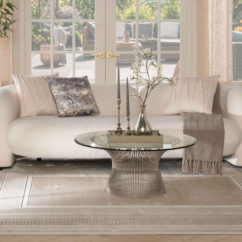 Glitz GLZ07 Geometric Rugs by Nourison in Ivory White