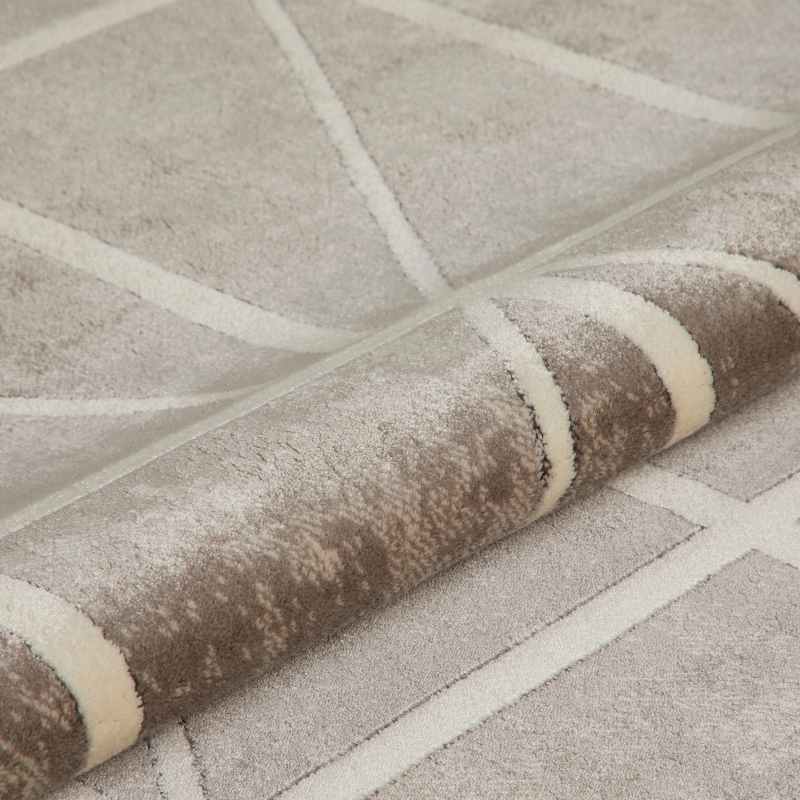 Lugano LUG02 Geometric Rugs by Concept Looms in Light Grey Anthracite