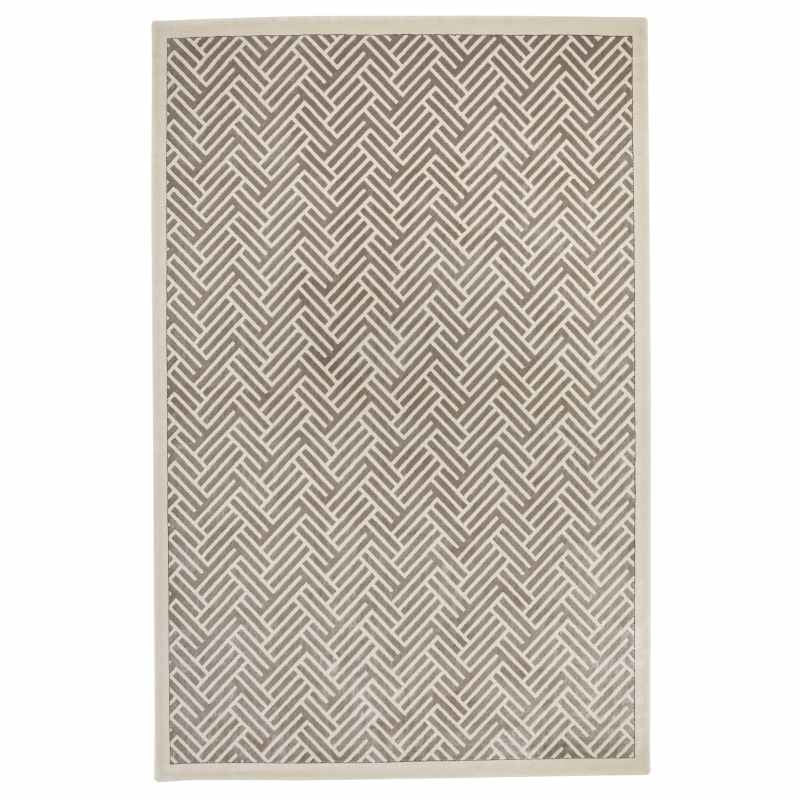 Lugano LUG03 Chevron Rugs by Concept Looms in Light Grey Ivory