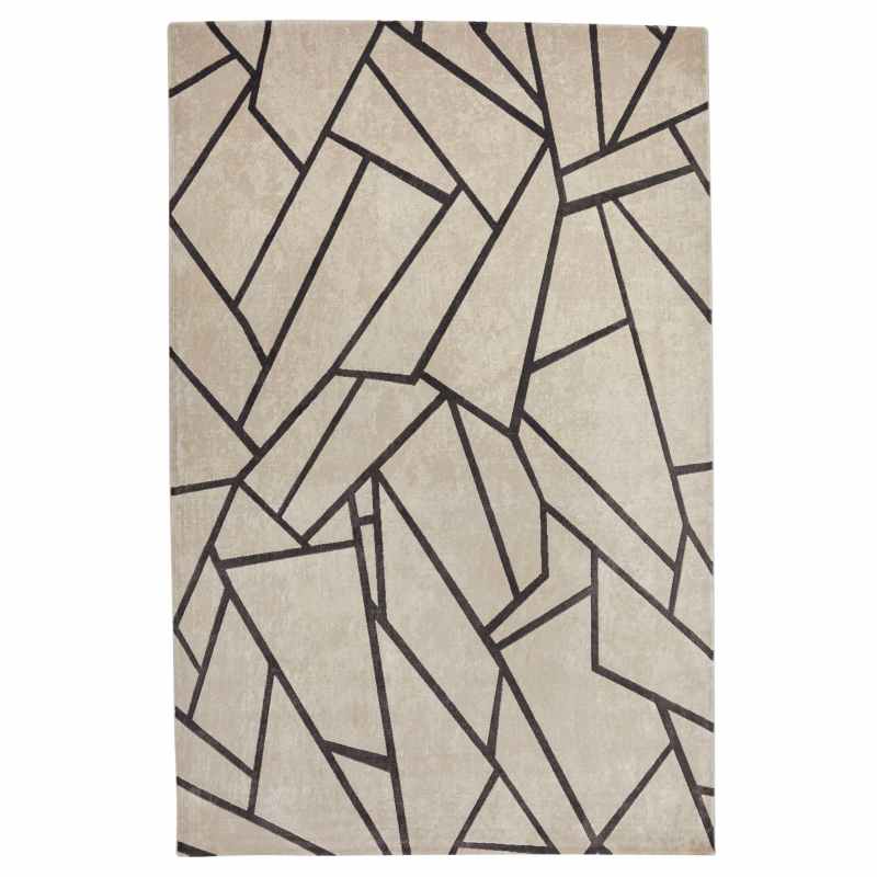 Lugano LUG06 Geometric Rugs by Concept Looms in Light Grey Anthracite