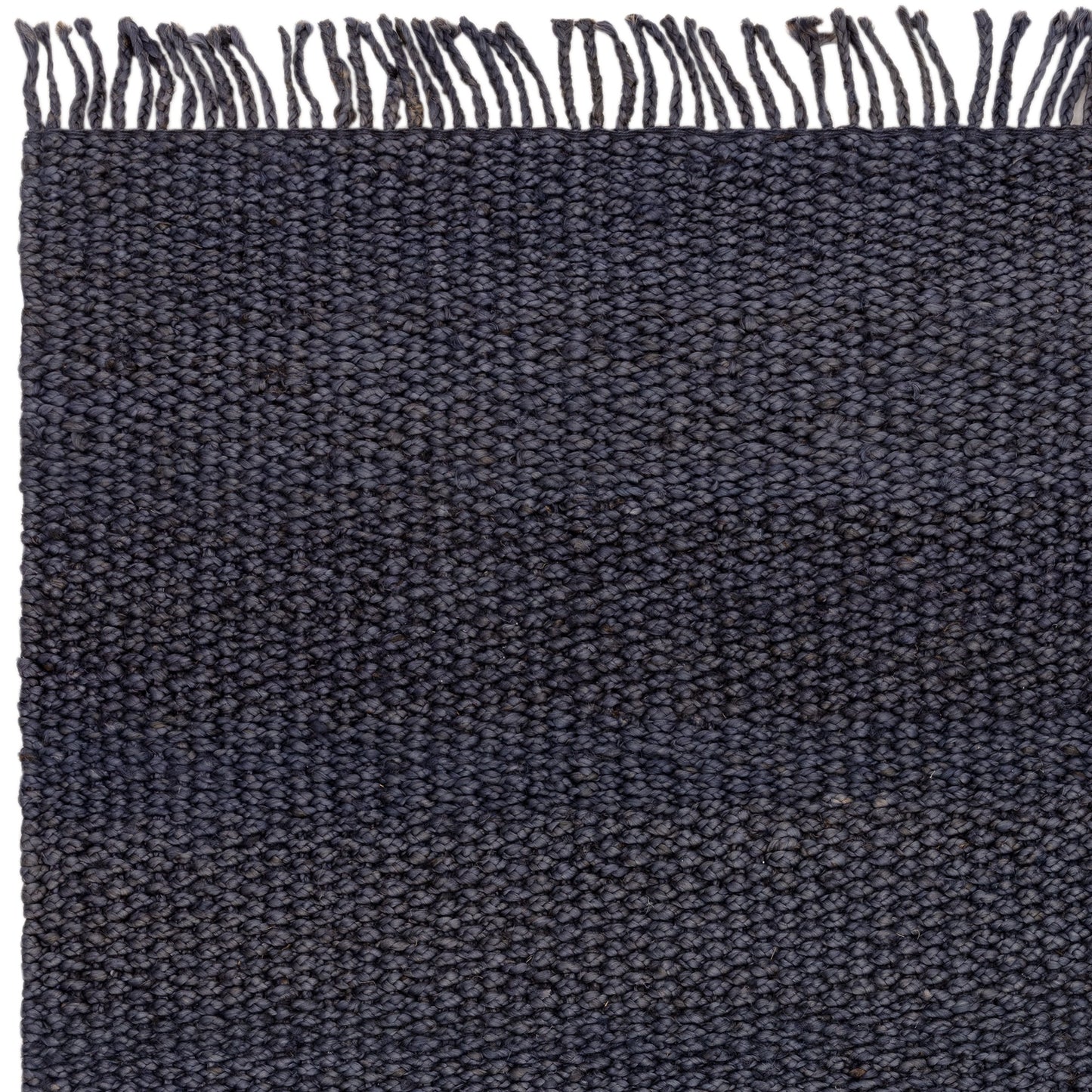 Grove Plain Flatweave Hand Woven Jute Rugs in Denim Blue