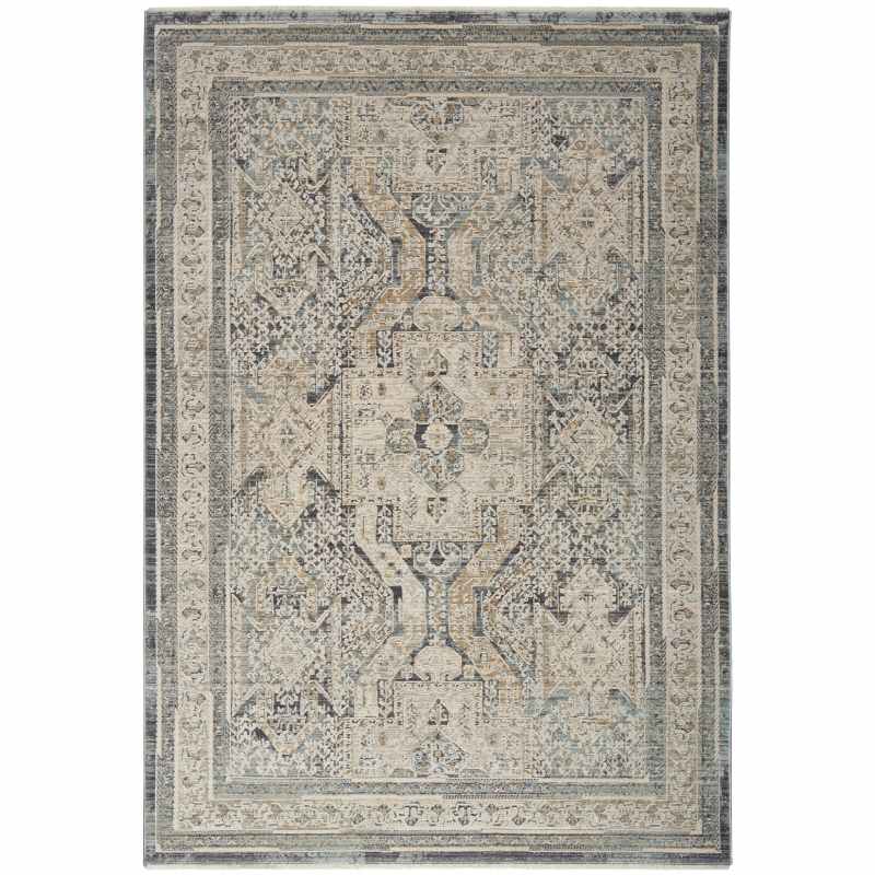 Lynx LNX01 Traditional Rugs by Nourison in Ivory Charcoal