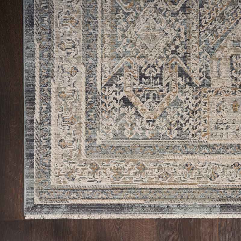 Lynx LNX01 Traditional Runner Rugs by Nourison in Ivory Charcoal