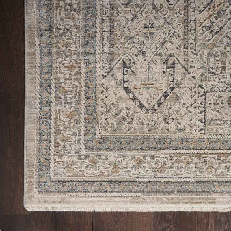 Lynx LNX01 Traditional Runner Rugs by Nourison in Ivory Grey Blue