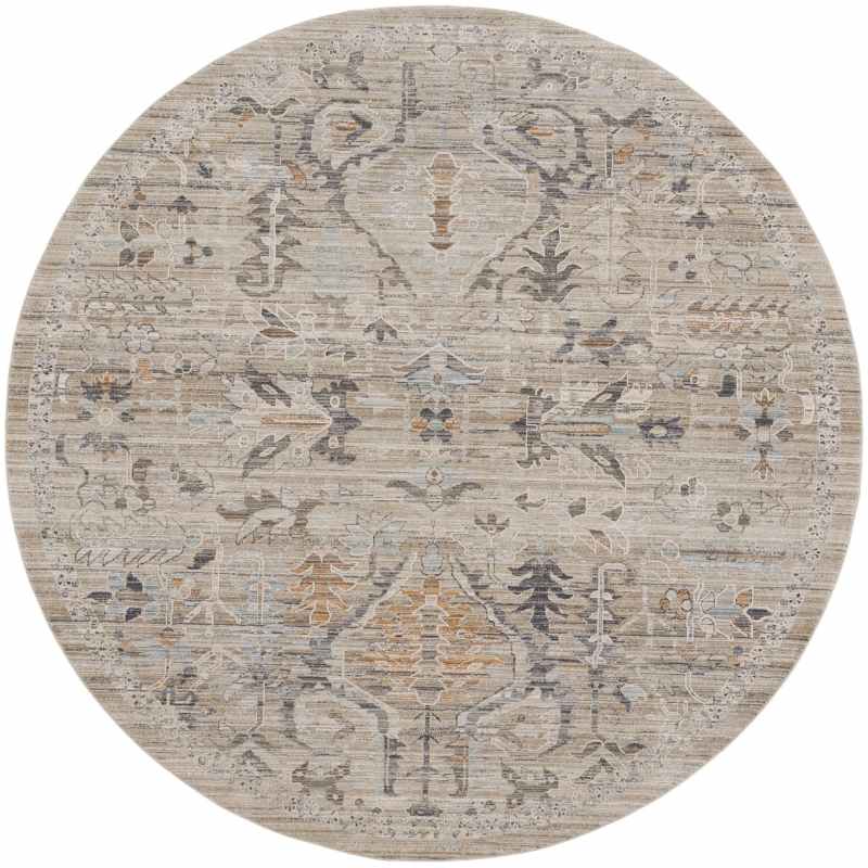 Lynx LNX02 Traditional Circle Rug by Nourison in Ivory Taupe