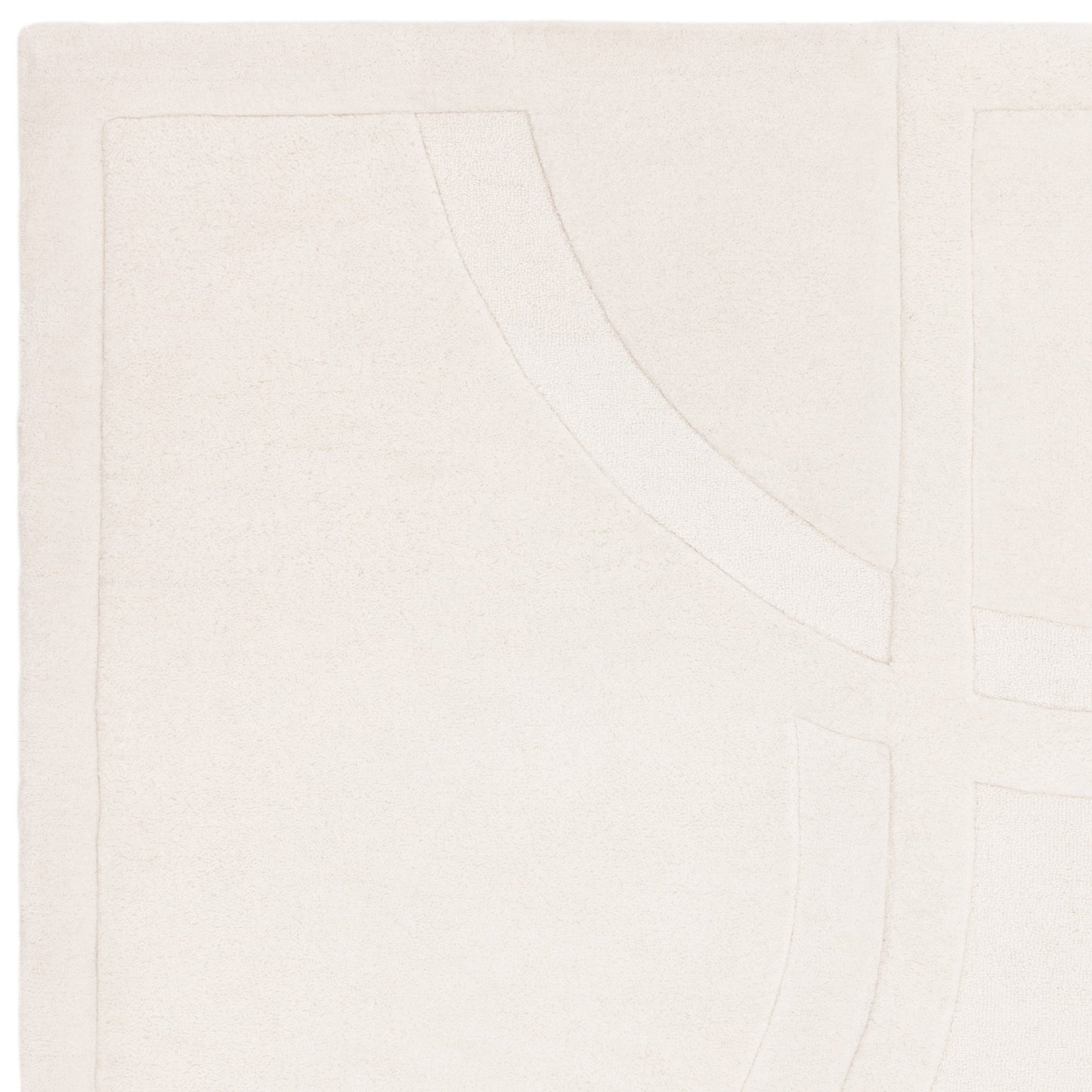 Olsen Movement Boho Carved Wool Rugs in Cream White