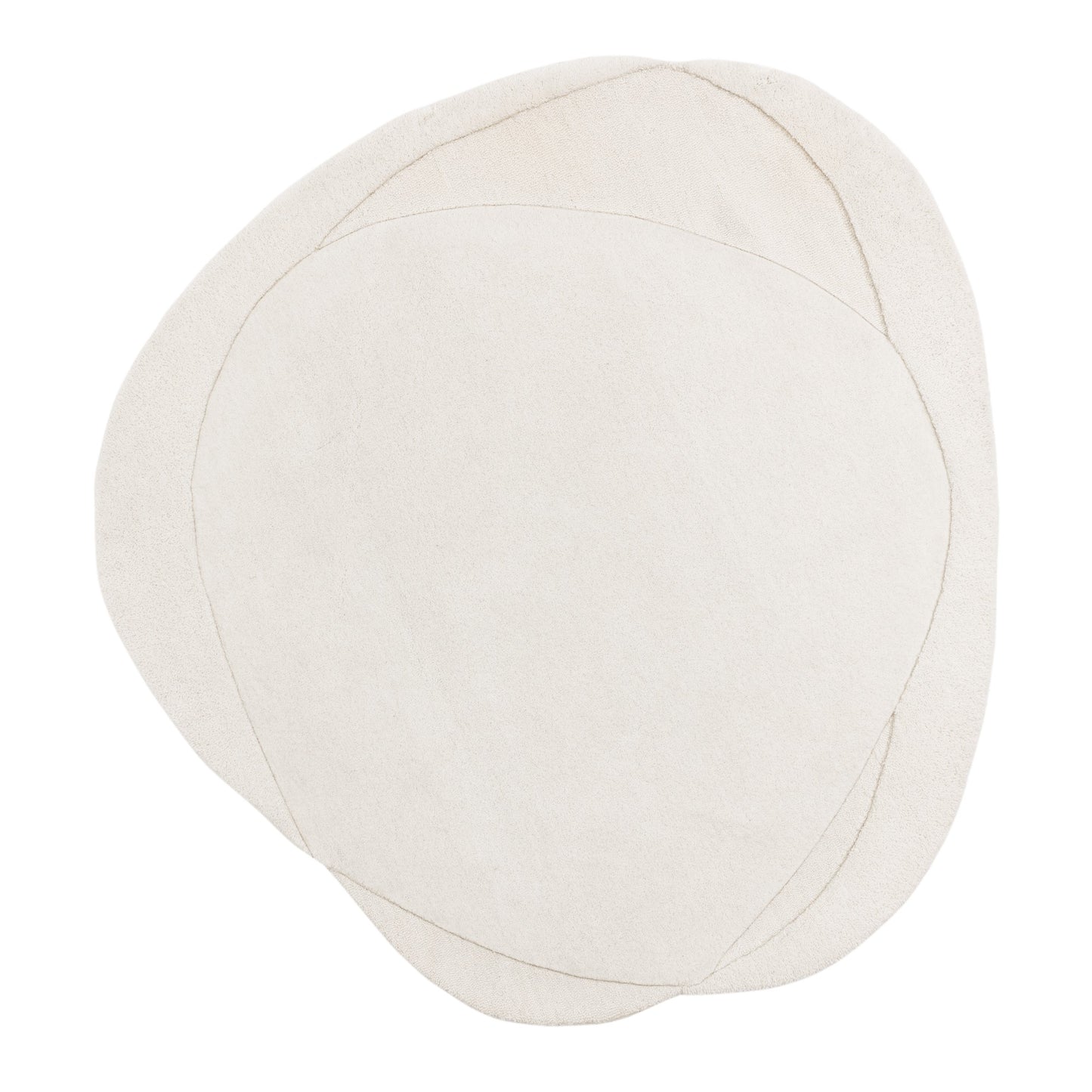 Olsen Ridge Boho Wool Circle Rugs in Cream White