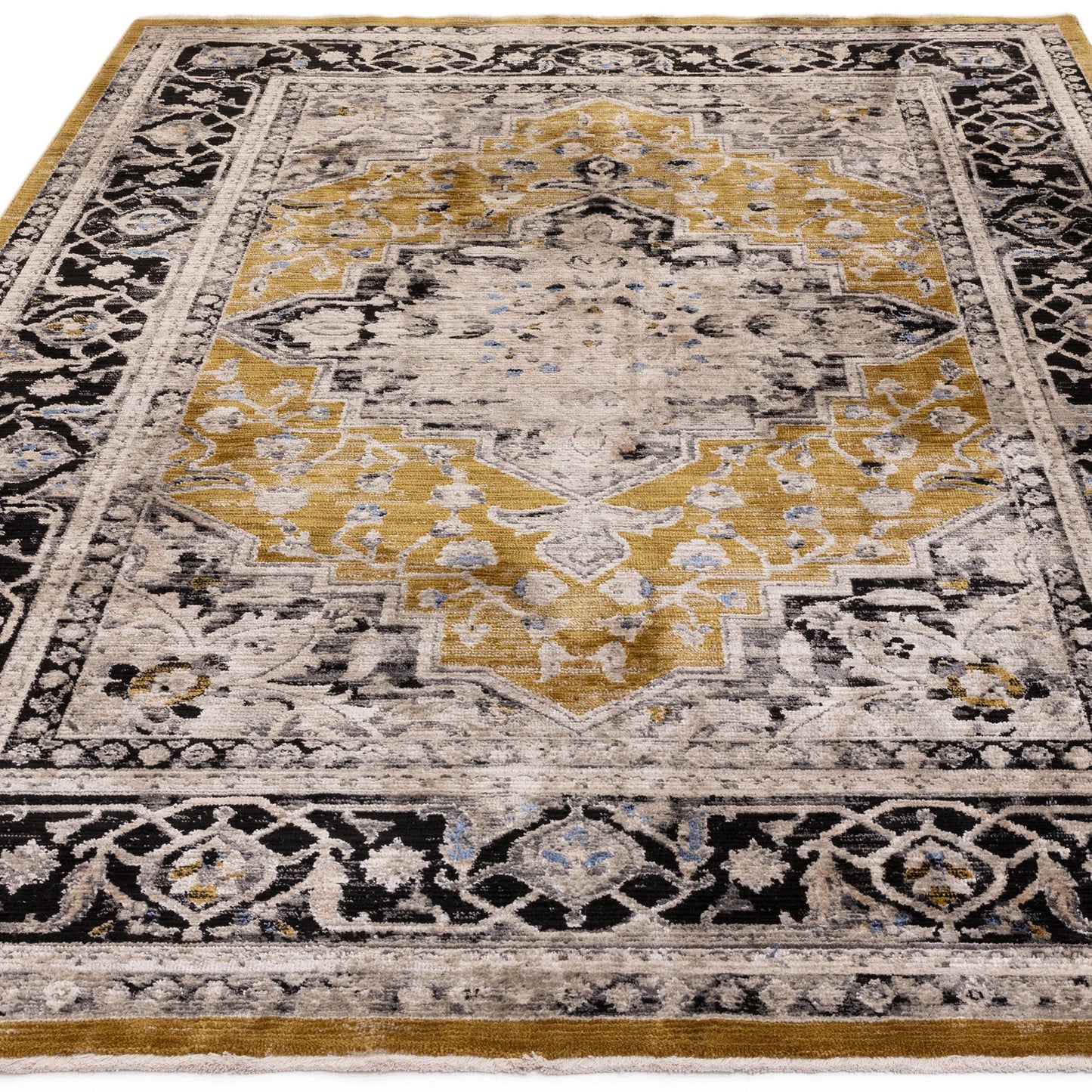 Sovereign Medallion Persian Traditional Rugs in Gold