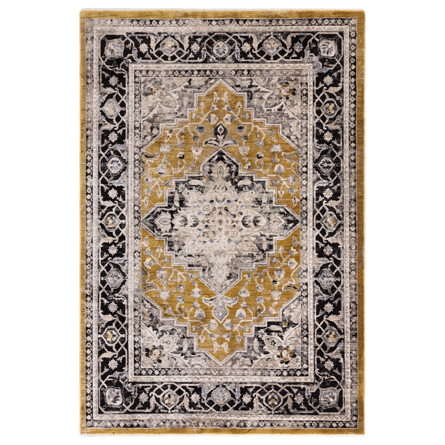 Sovereign Medallion Persian Traditional Rugs in Gold