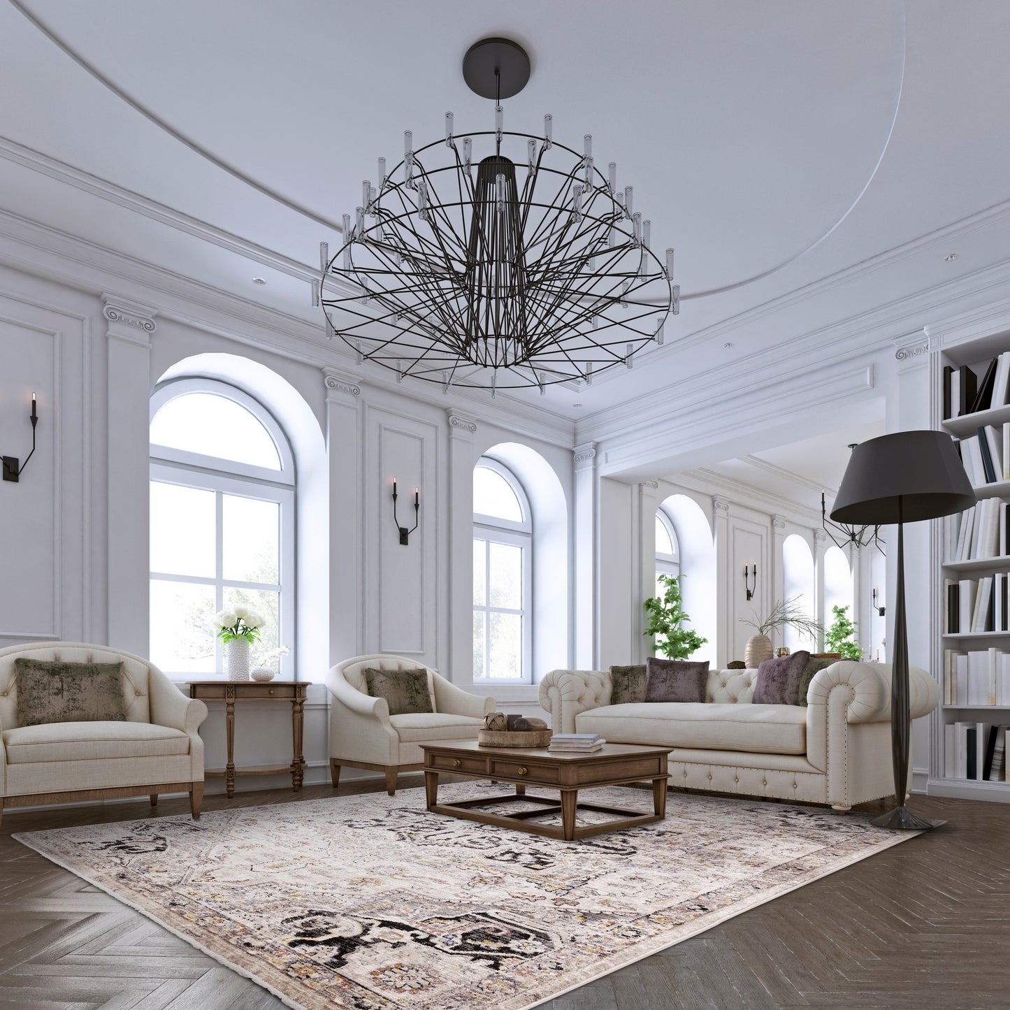 Sovereign Antique Persian Traditional Rugs in Grey Silver