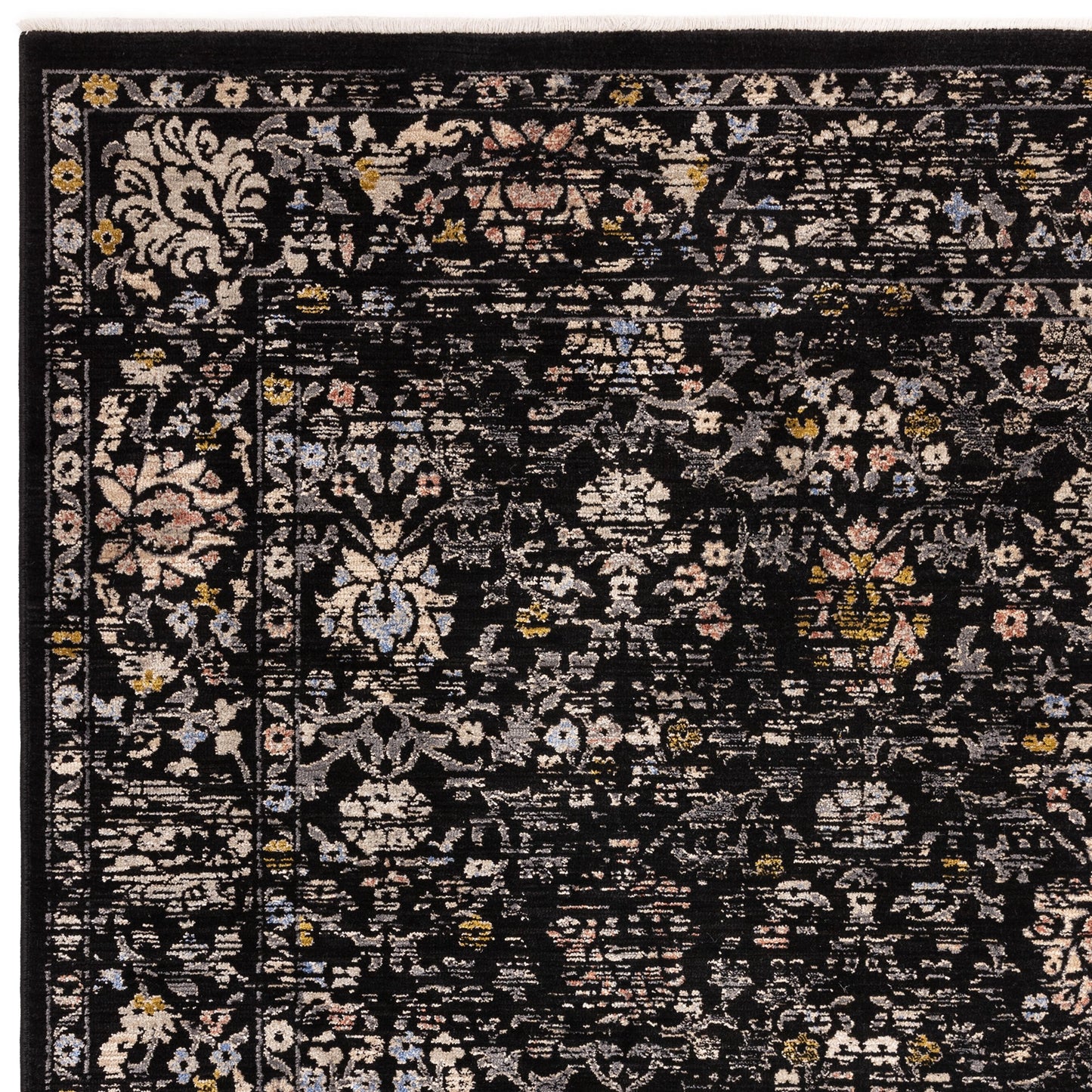 Sovereign Vintage Floral Persian Traditional Rugs in Black