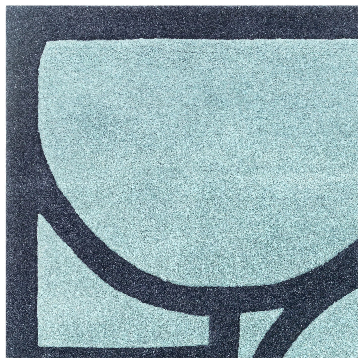Metro Geometric Carved Wool Rugs in Blue