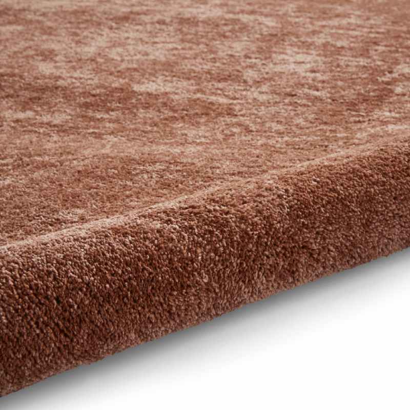 Cove Plain Plush Soft Shaggy Washable Rug in Terracotta Orange