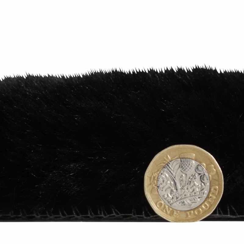 Super Teddy Plain Shaggy Faux Sheepskin Rugs in Black