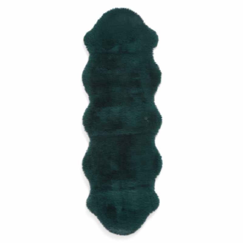 Super Teddy Plain Shaggy Faux Sheepskin Rugs in Jewel Green